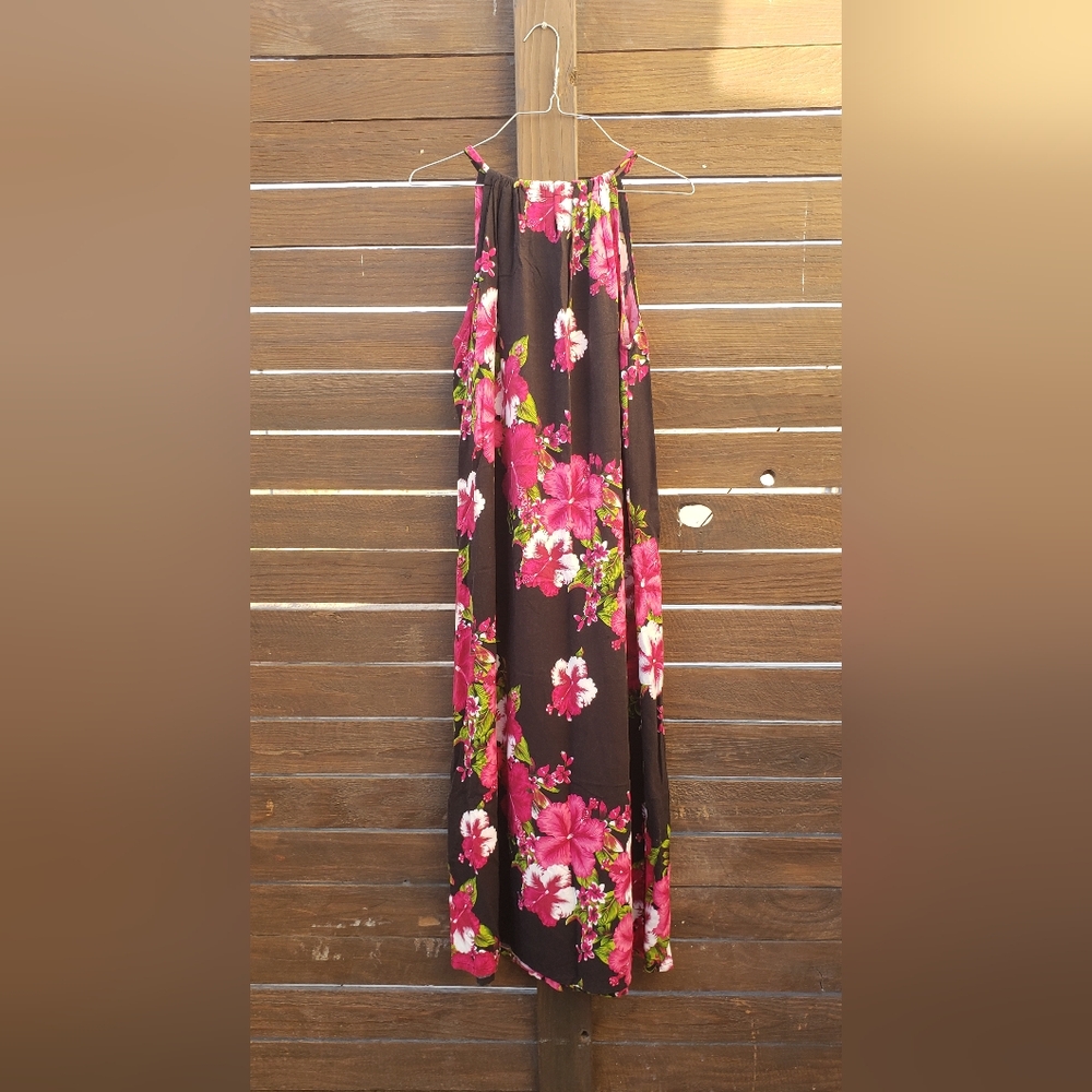 Floral Maxi Skirt in Pink and Brown